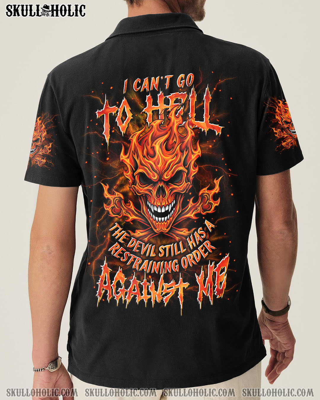 BLISSCORNERS I CAN'T GO TO HELL FIRE SKULL ALL OVER PRINT
