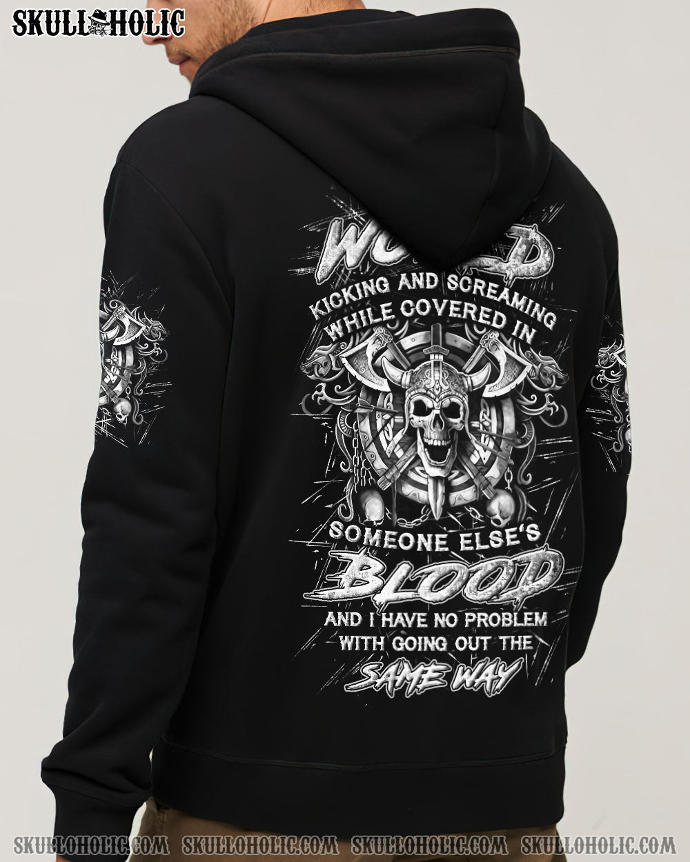 BLISSCORNERS I CAME INTO THIS WORLD VIKING SKULL ALL OVER PRINT