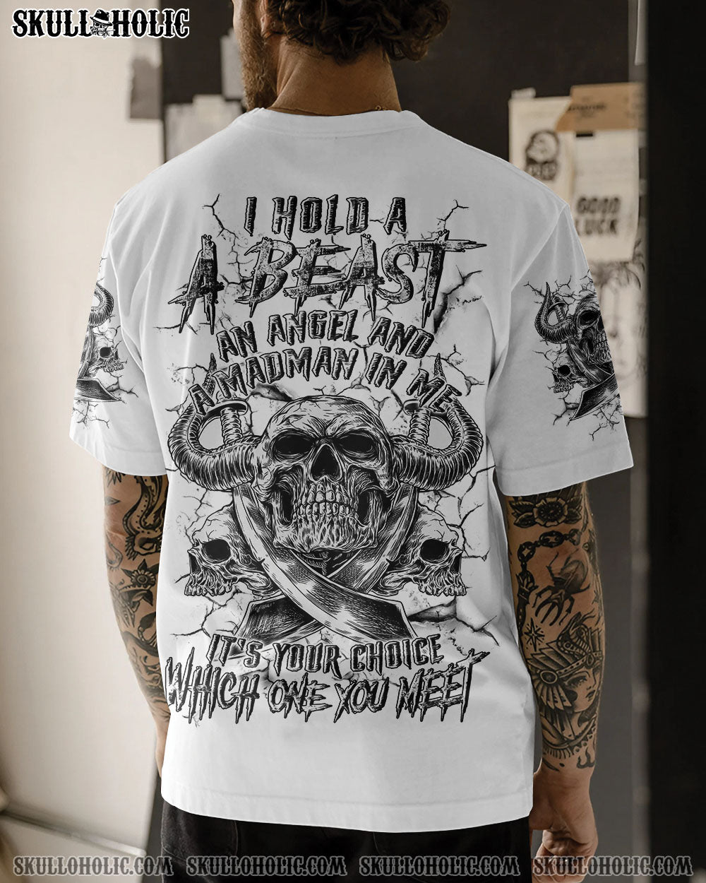BLISSCORNERS I HOLD A BEAST AN ANGEL AND MADMAN IN ME ALL OVER PRINT