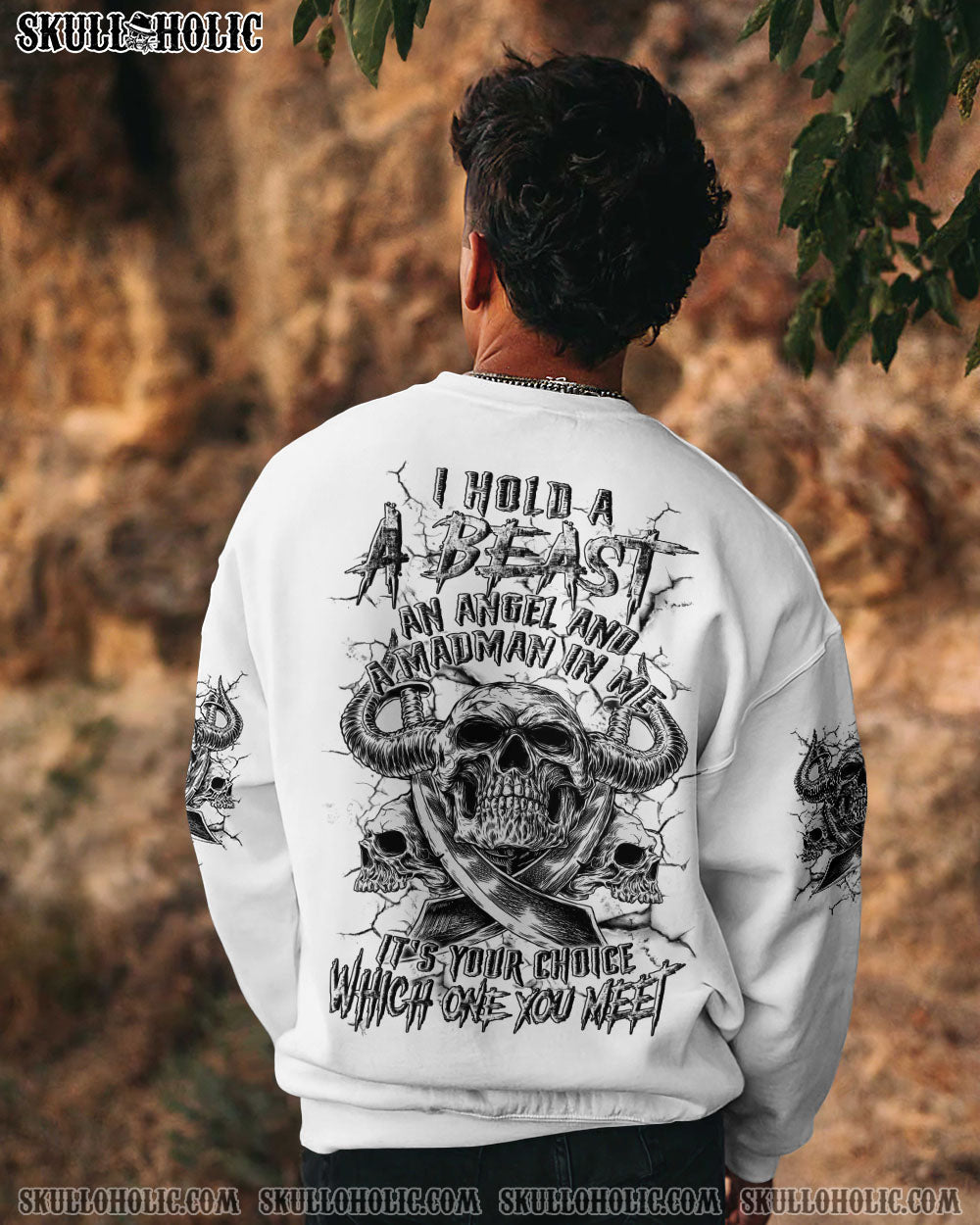 BLISSCORNERS I HOLD A BEAST AN ANGEL AND MADMAN IN ME ALL OVER PRINT