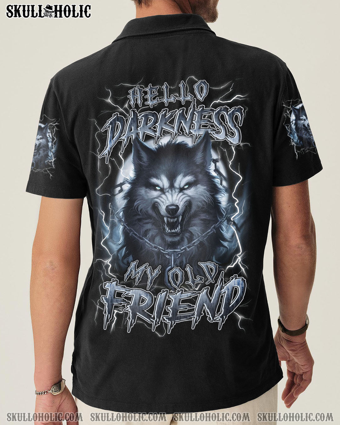 BLISSCORNERS HELLO DARKNESS MY OLD FRIEND WOLF ALL OVER PRINT