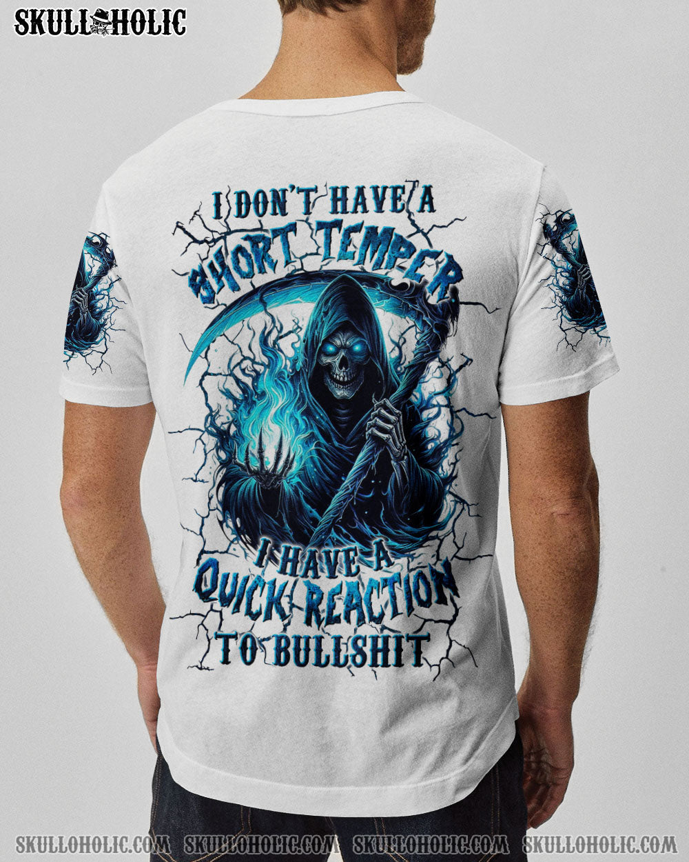 BLISSCORNERS I DON'T HAVE A SHORT TEMPER SKULL REAPER ALL OVER PRINT