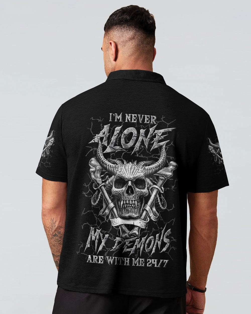 BLISSCORNERS I'M NEVER ALONE SKULL DEMON ALL OVER PRINT