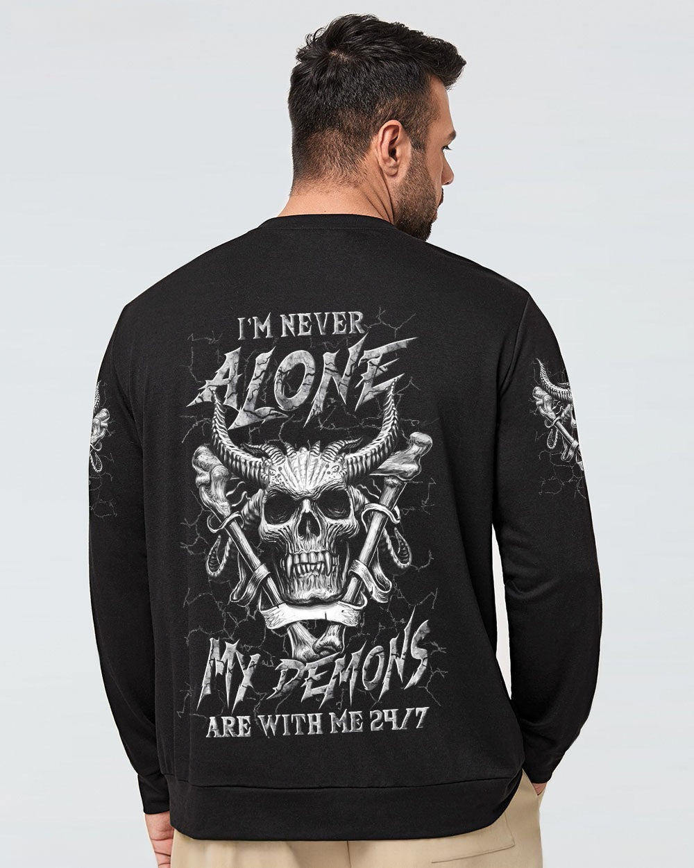 BLISSCORNERS I'M NEVER ALONE SKULL DEMON ALL OVER PRINT
