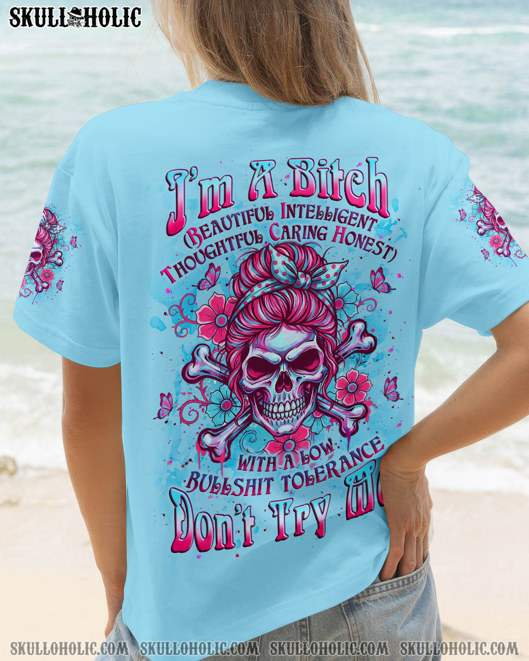 BLISSCORNERS YOUR FIRST MISTAKE MESSY BUN SKULL ALL OVER PRINT