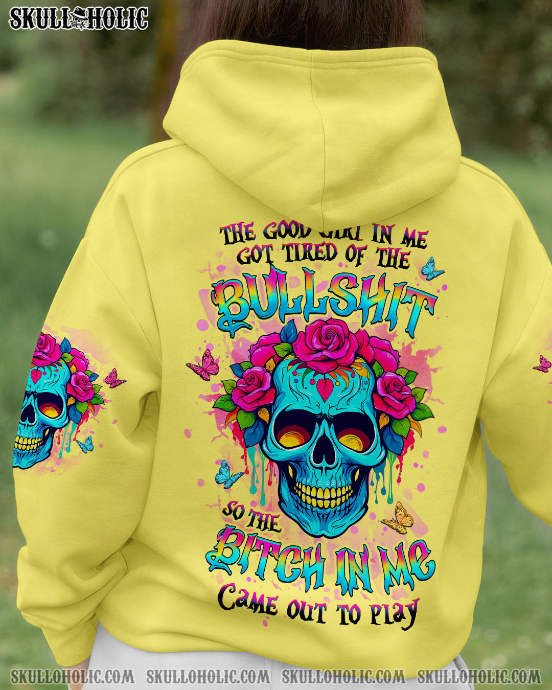 BLISSCORNERS THE GOOD GIRL IN ME SKULL ALL OVER PRINT
