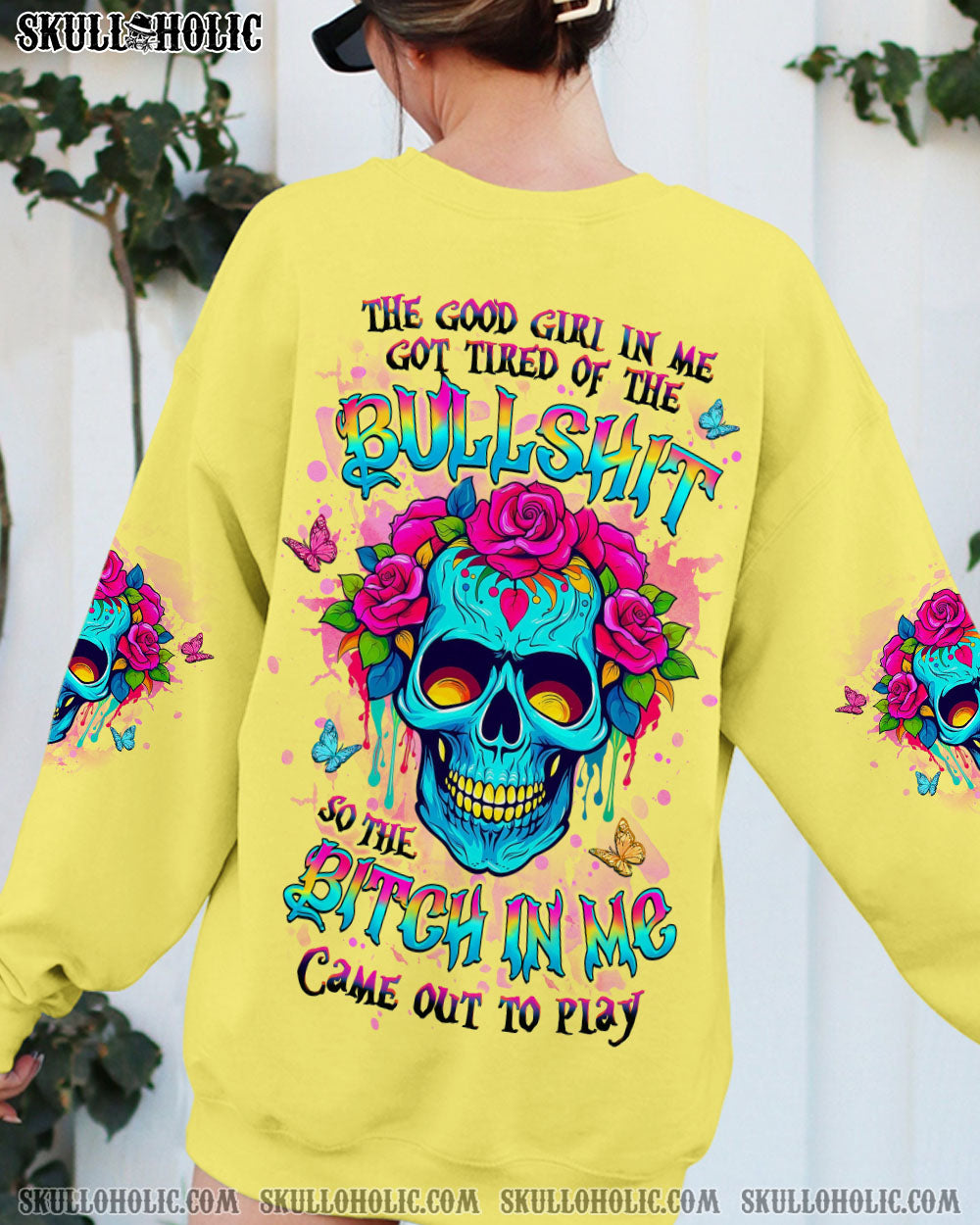 BLISSCORNERS THE GOOD GIRL IN ME SKULL ALL OVER PRINT