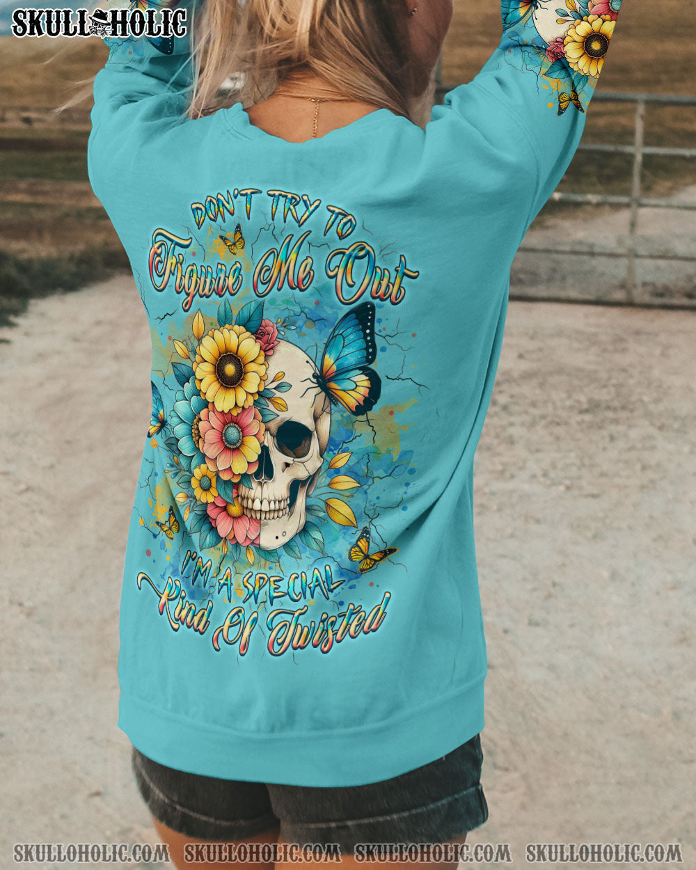 BLISSCORNERS DON'T TRY TO FIGURE ME OUT SKULL ALL OVER PRINT