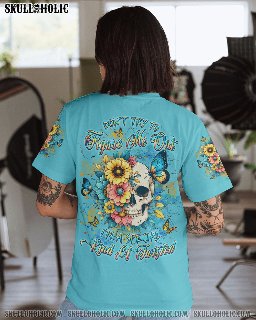 BLISSCORNERS DON'T TRY TO FIGURE ME OUT SKULL ALL OVER PRINT
