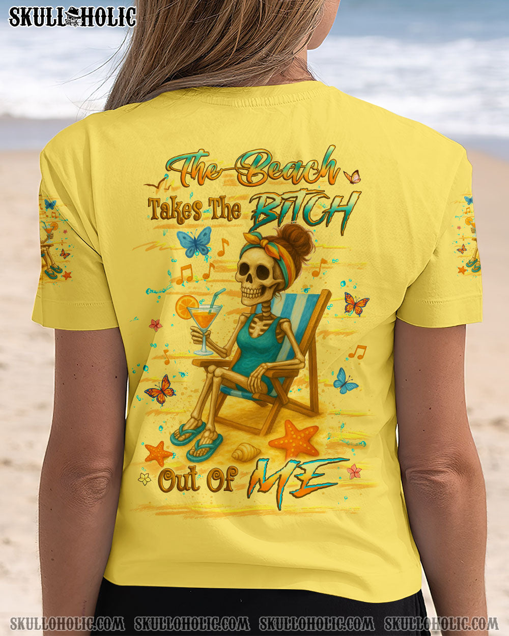 BLISSCORNERS THE BEACH TAKES THE BITCH OUT OF ME ALL OVER PRINT