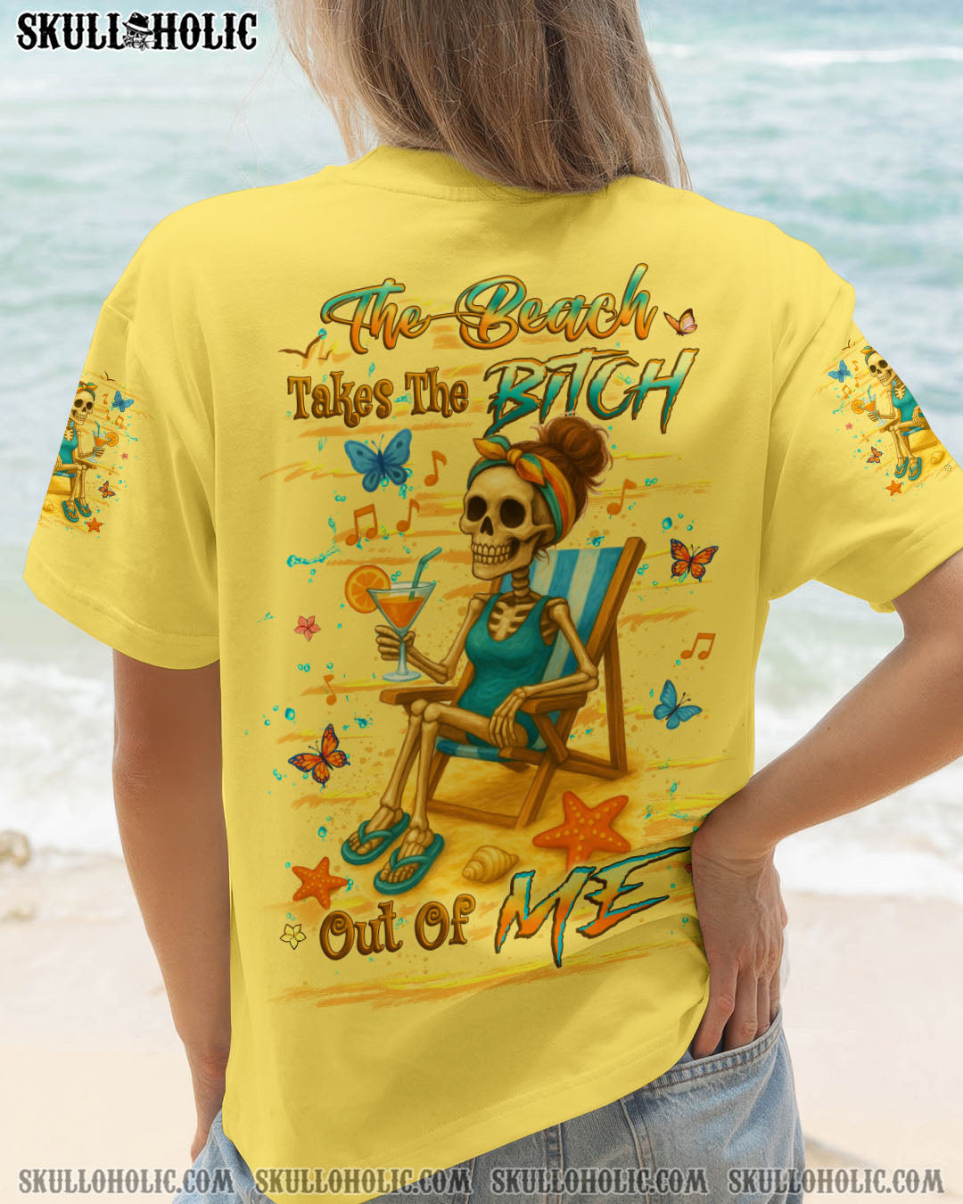 BLISSCORNERS THE BEACH TAKES THE BITCH OUT OF ME ALL OVER PRINT