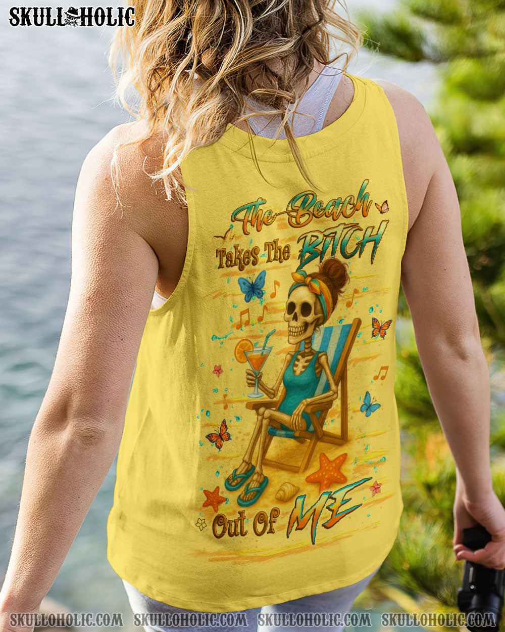 BLISSCORNERS THE BEACH TAKES THE BITCH OUT OF ME ALL OVER PRINT