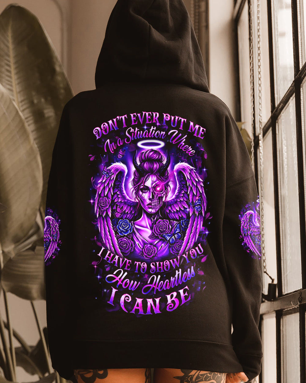 BLISSCORNERS NOT EVERYONE LIKES ME SKULL MESSY BUN ALL OVER PRINT