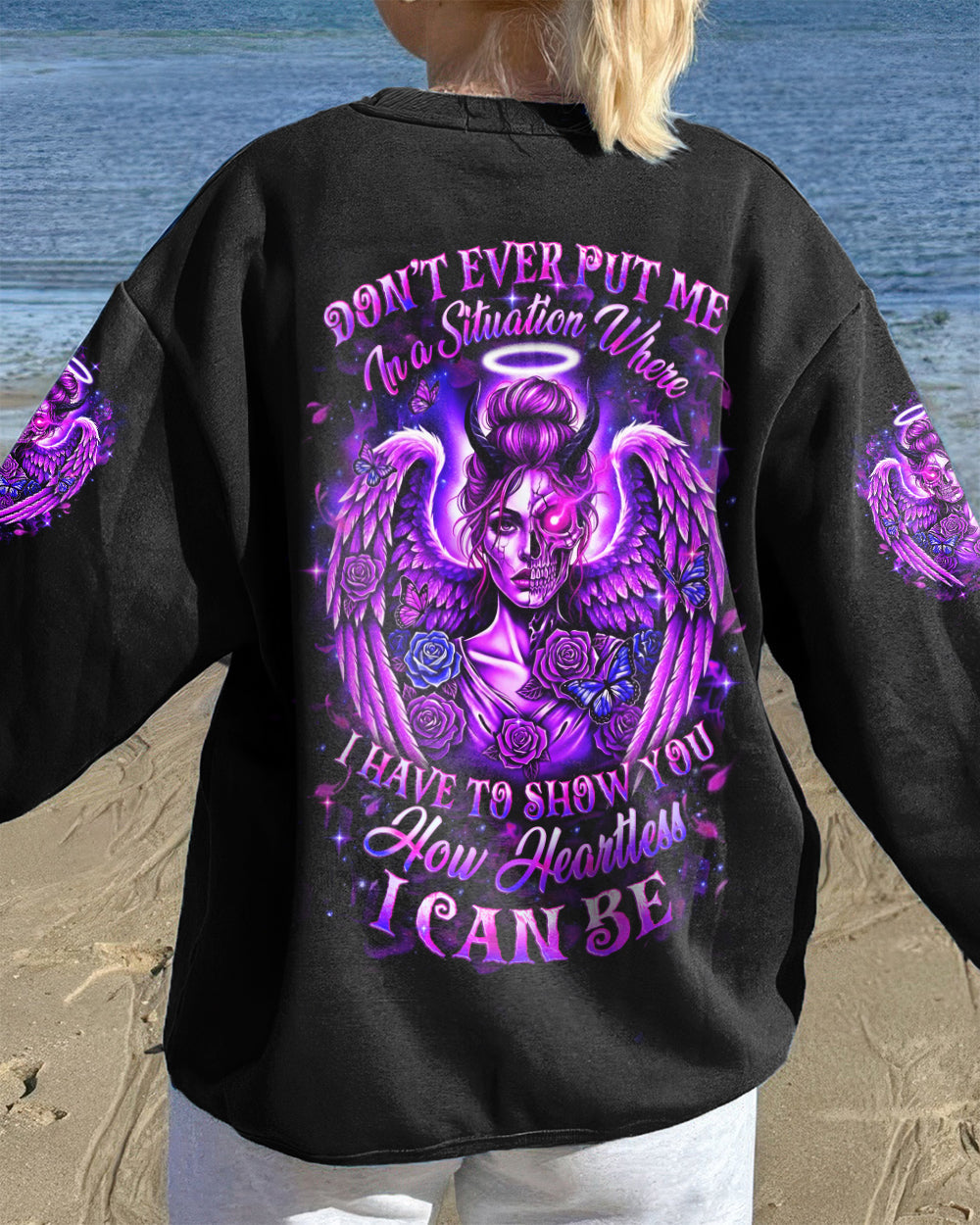 BLISSCORNERS NOT EVERYONE LIKES ME SKULL MESSY BUN ALL OVER PRINT