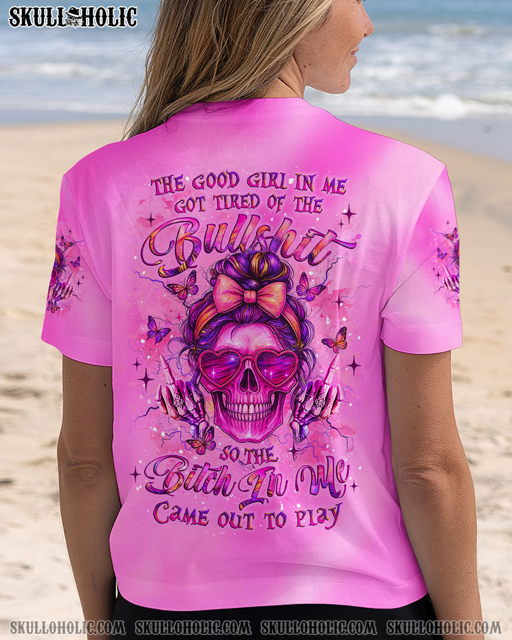 BLISSCORNERS THE GOOD GIRL IN ME SKULL  ALL OVER PRINT
