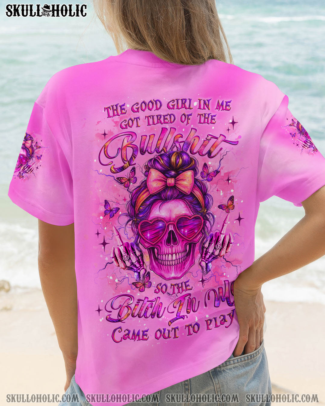 BLISSCORNERS THE GOOD GIRL IN ME SKULL  ALL OVER PRINT