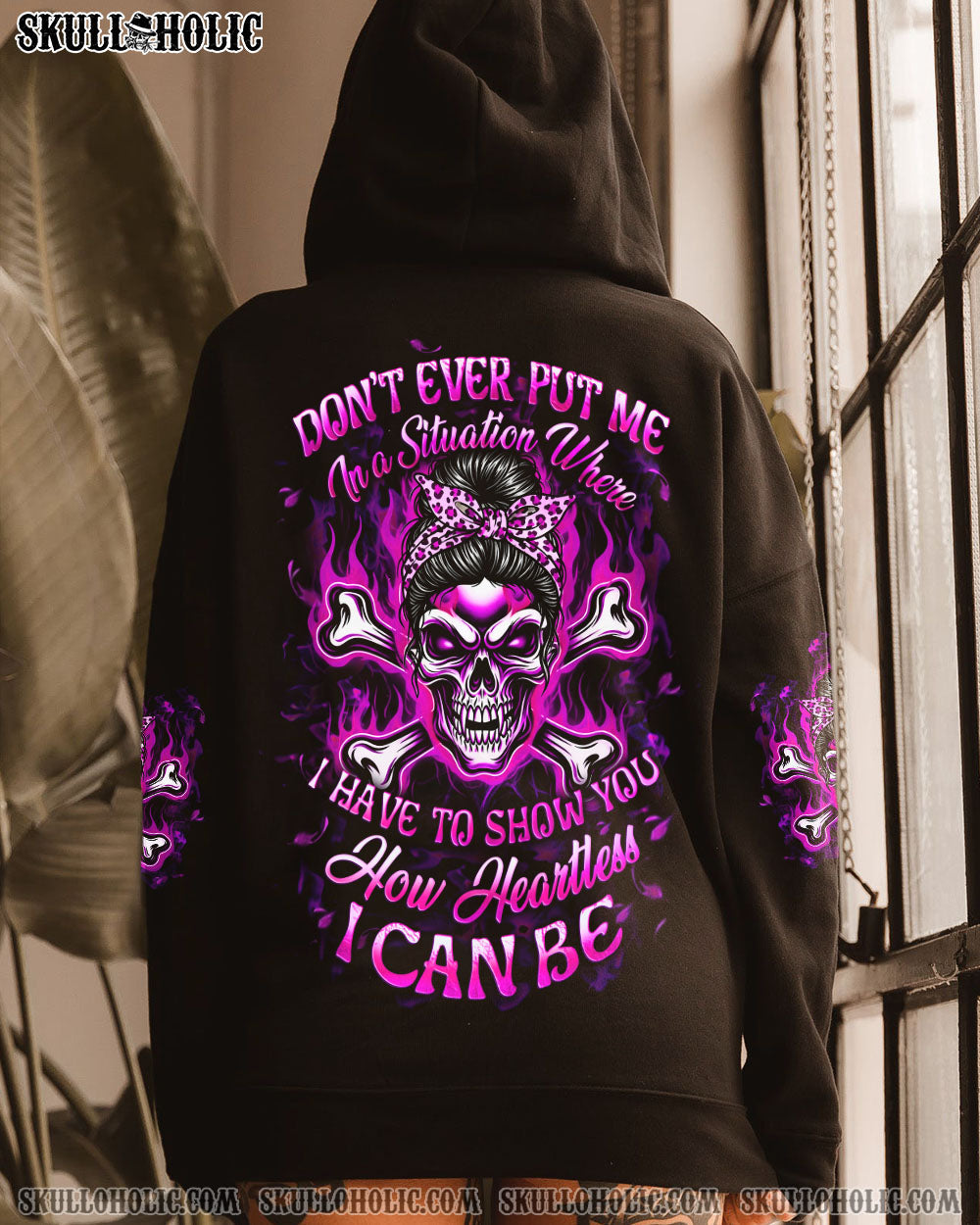BLISSCORNERS NAH I'M GOOD MESSY BUN SKULL TIE DYE ALL OVER PRINT
