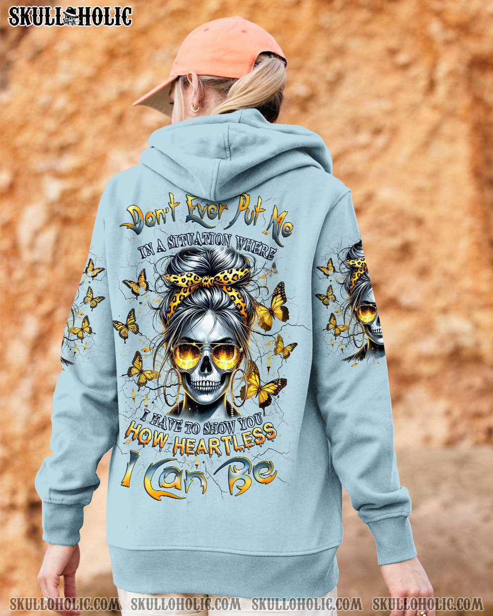 BLISSCORNERS HOW HEARTLESS I CAN BE SKULL LADY ALL OVER PRINT