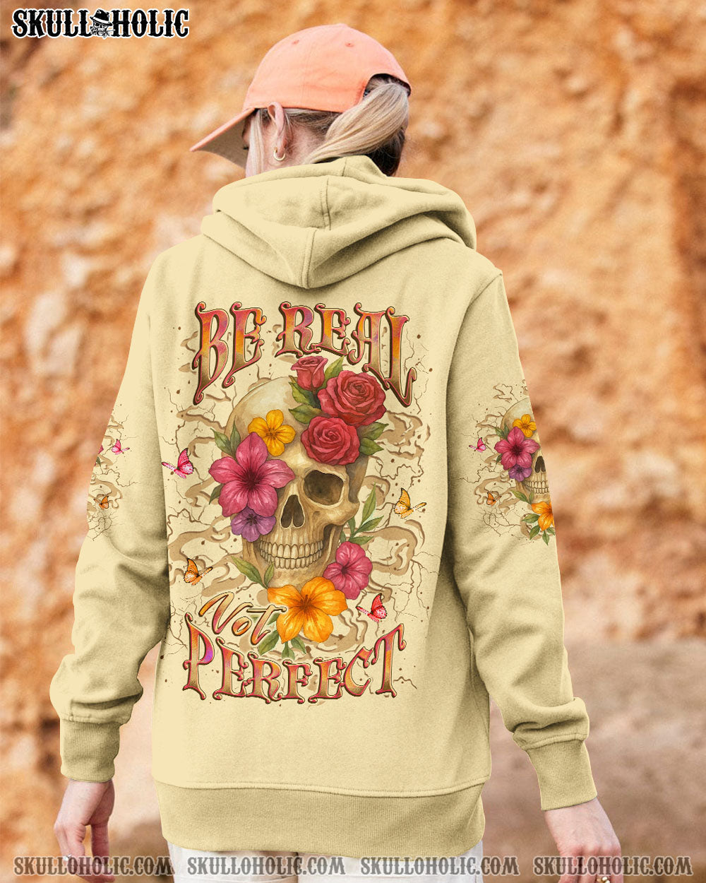 BLISSCORNERS BE REAL NOT PERFECT ALL OVER PRINT
