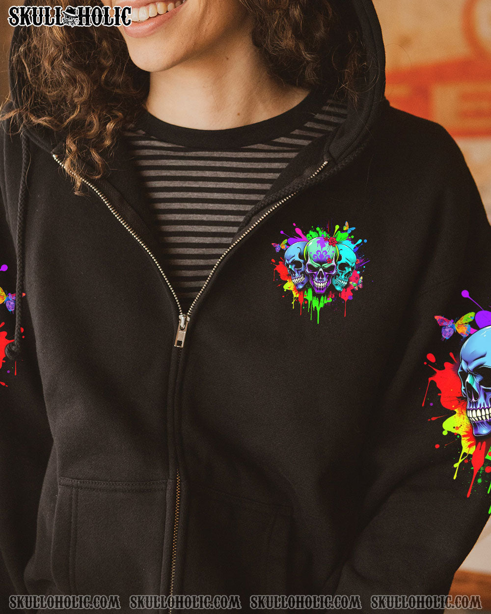 BLISSCORNERS I HAVE 3 SIDES 3 SKULLS ALL OVER PRINT