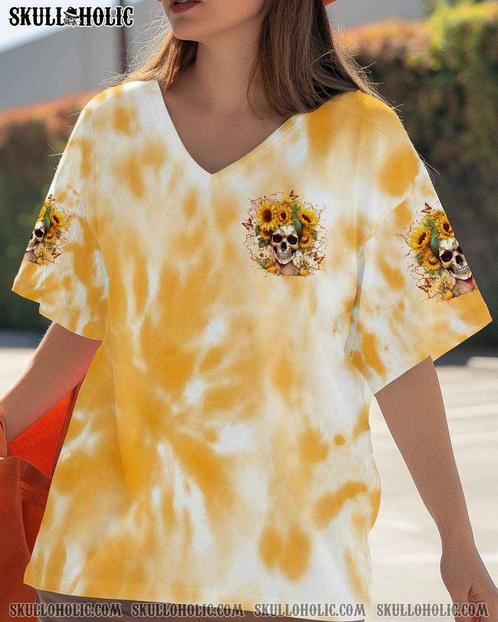 BLISSCORNERS SHE IS SUNSHINE SKULL SUNFLOWER ALL OVER PRINT
