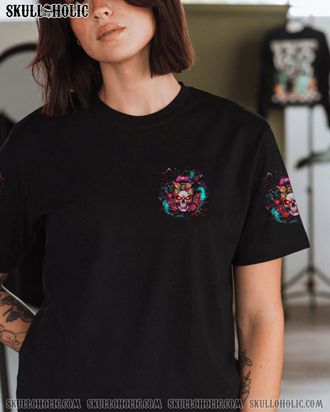 BLISSCORNERS YOU COULDN'T HANDLE ME MESSY BUN ALL OVER PRINT