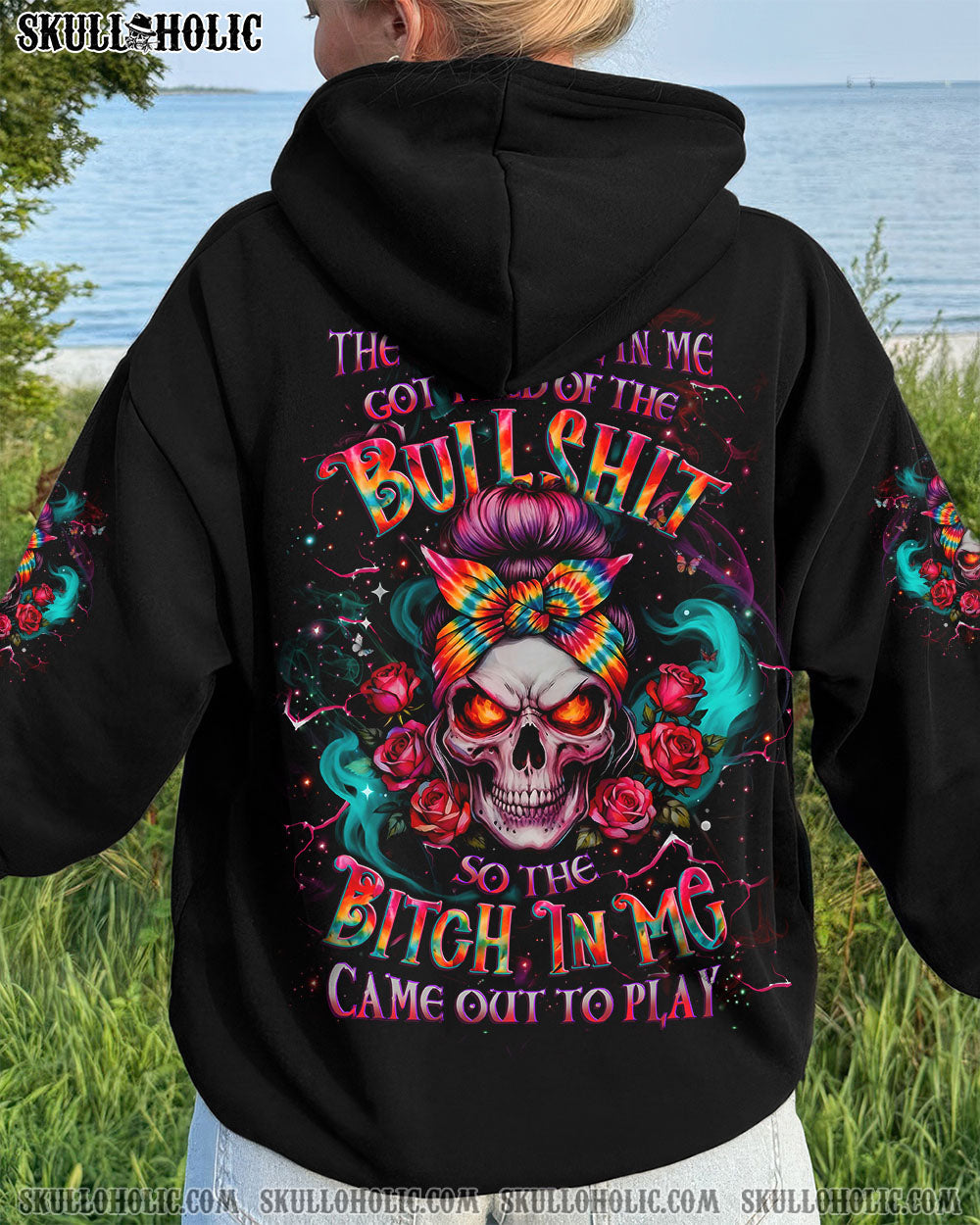 BLISSCORNERS YOU COULDN'T HANDLE ME MESSY BUN ALL OVER PRINT