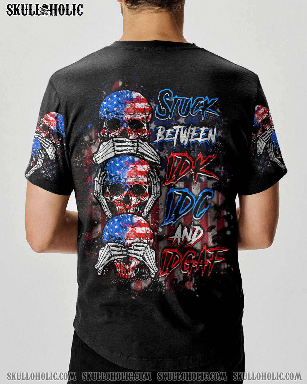 BLISSCORNERS STUCK BETWEEN IDK IDC AND IDGAF SKULL ALL OVER PRINT