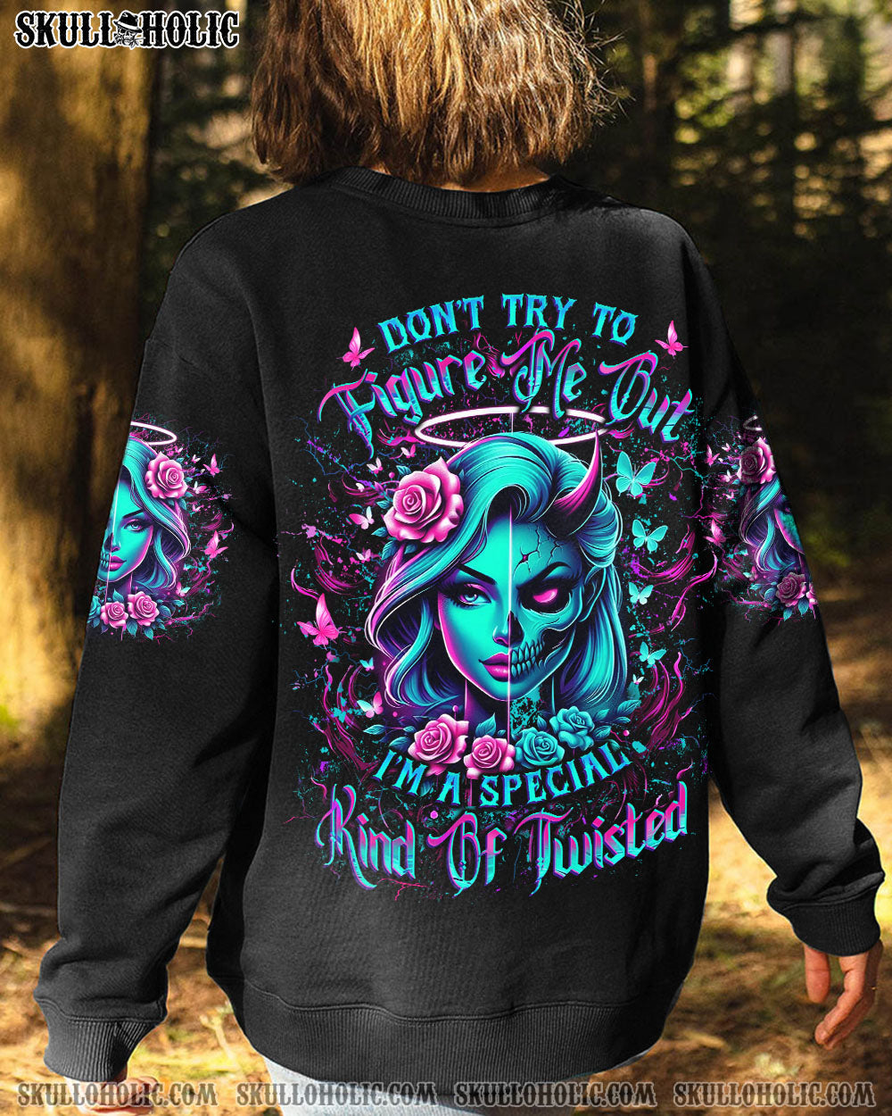 BLISSCORNERS DON'T TRY TO FIGURE ME OUT SKULL ALL OVER PRINT