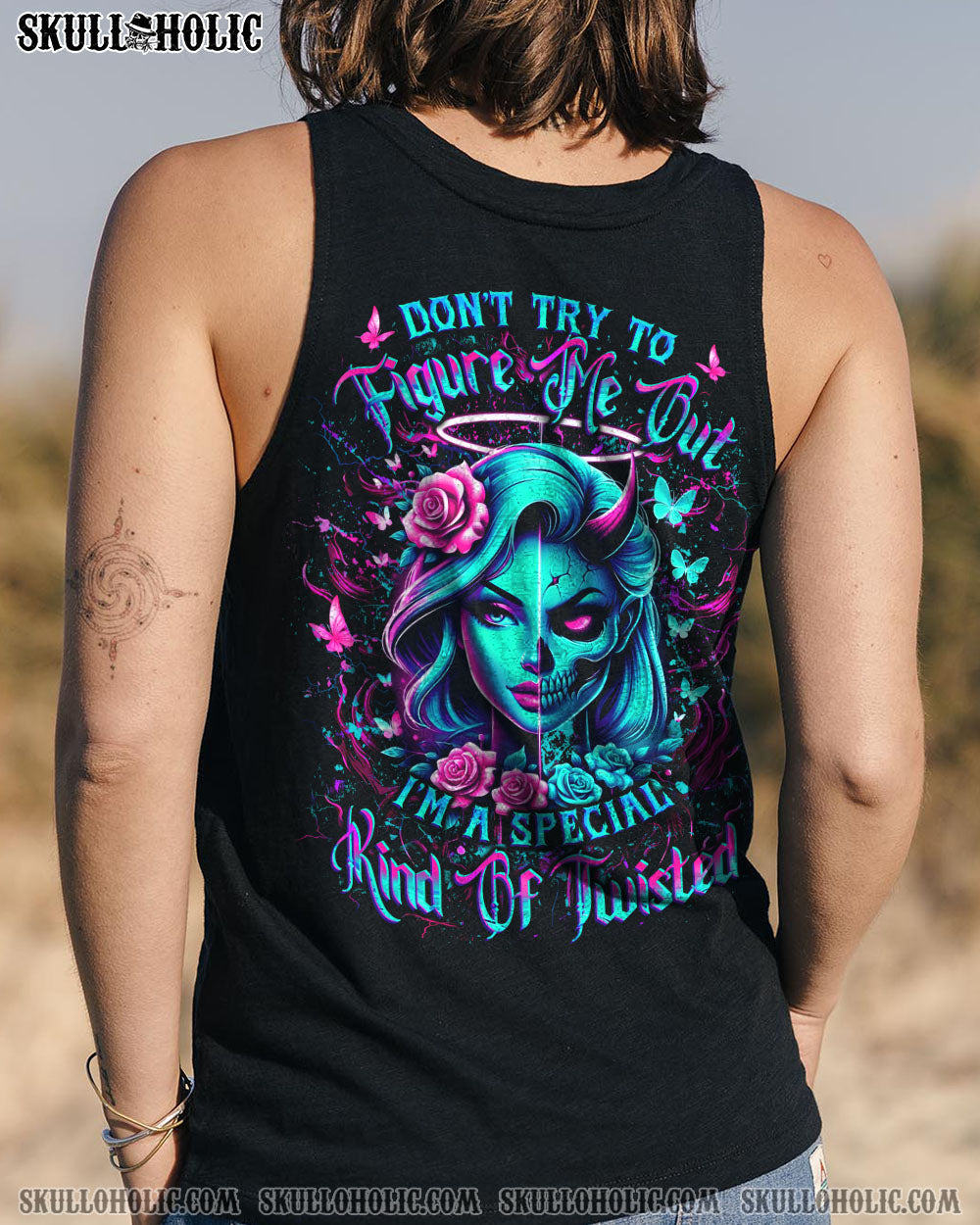 BLISSCORNERS DON'T TRY TO FIGURE ME OUT SKULL ALL OVER PRINT