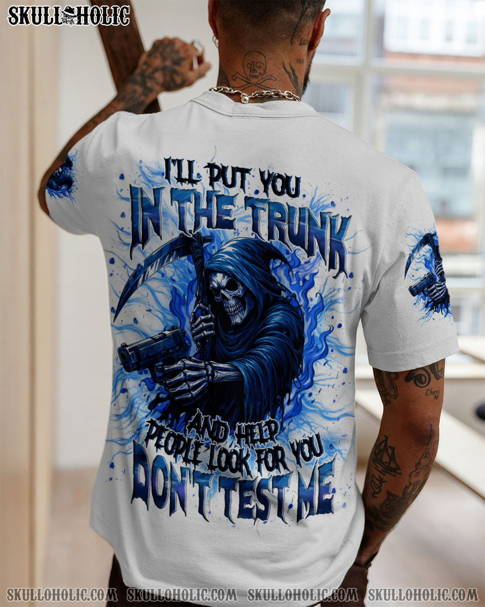 BLISSCORNERS I'LL PUT YOU IN THE TRUNK REAPER ALL OVER PRINT