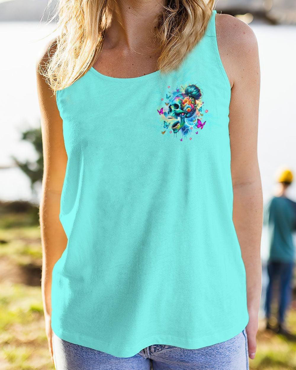 BLISSCORNERS I AM THE STORM SKULL MESSY BUN ALL OVER PRINT