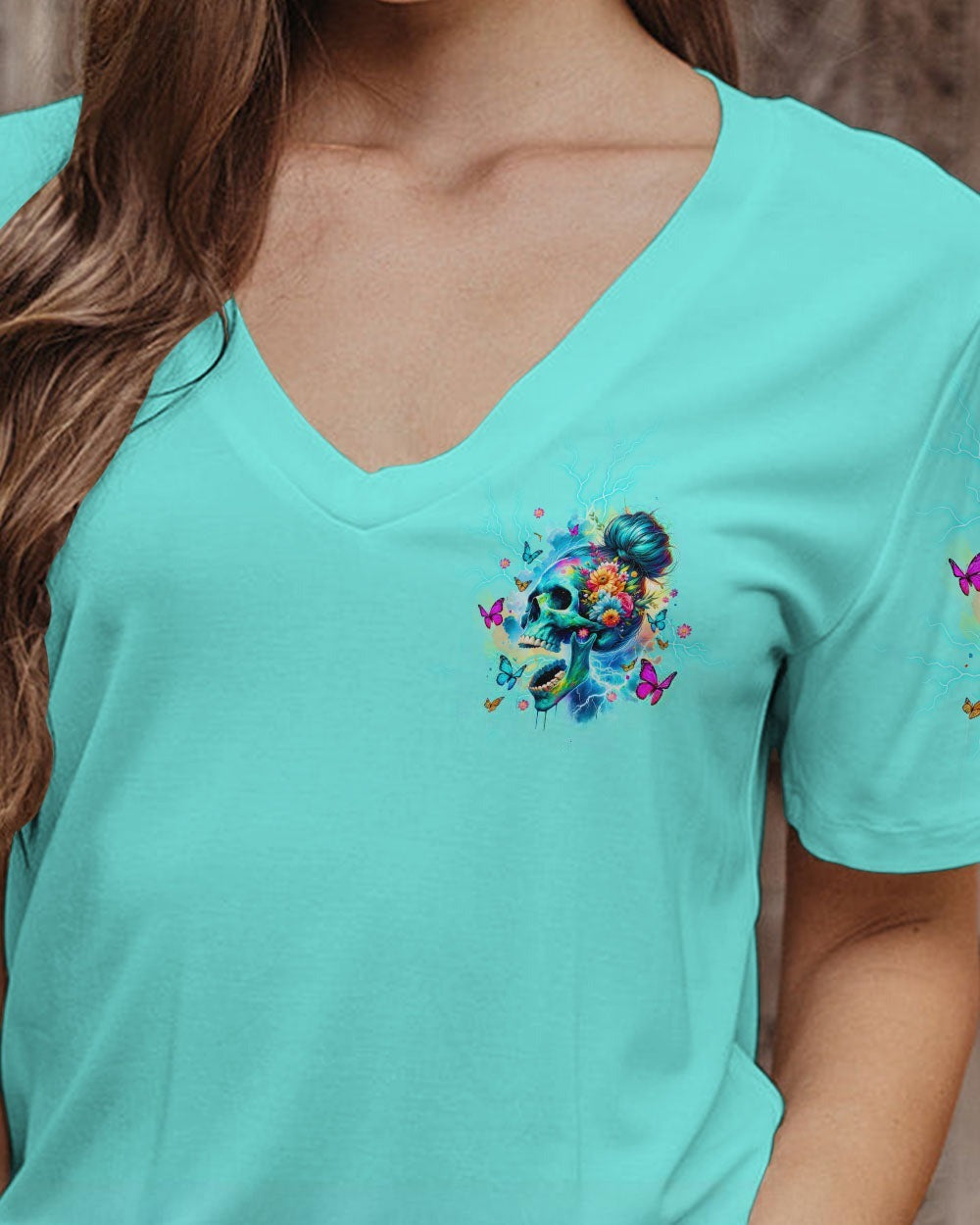 BLISSCORNERS I AM THE STORM SKULL MESSY BUN ALL OVER PRINT