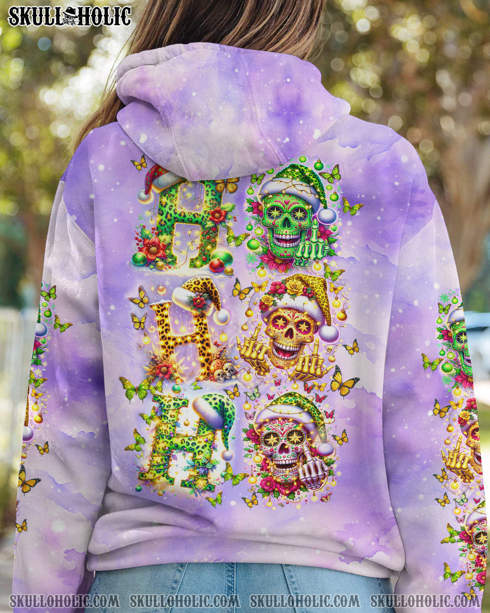 BLISSCORNERS HO HO HO SUGAR SKULL CHRISTMAS ALL OVER PRINT