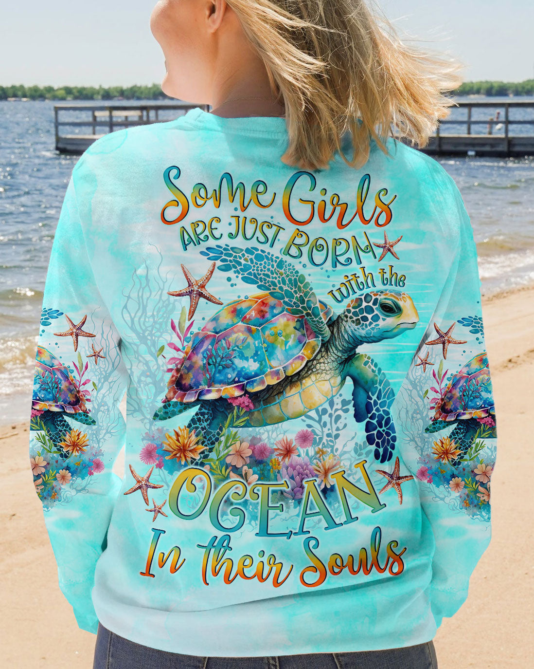 BLISSCORNERS SOME GIRLS ARE JUST BORN TURTLE ALL OVER PRINT