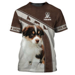 Blisscorners 3D Full Print Australian Shepherd Zipper Hoodie Personalized Name Gift For Dog Lovers