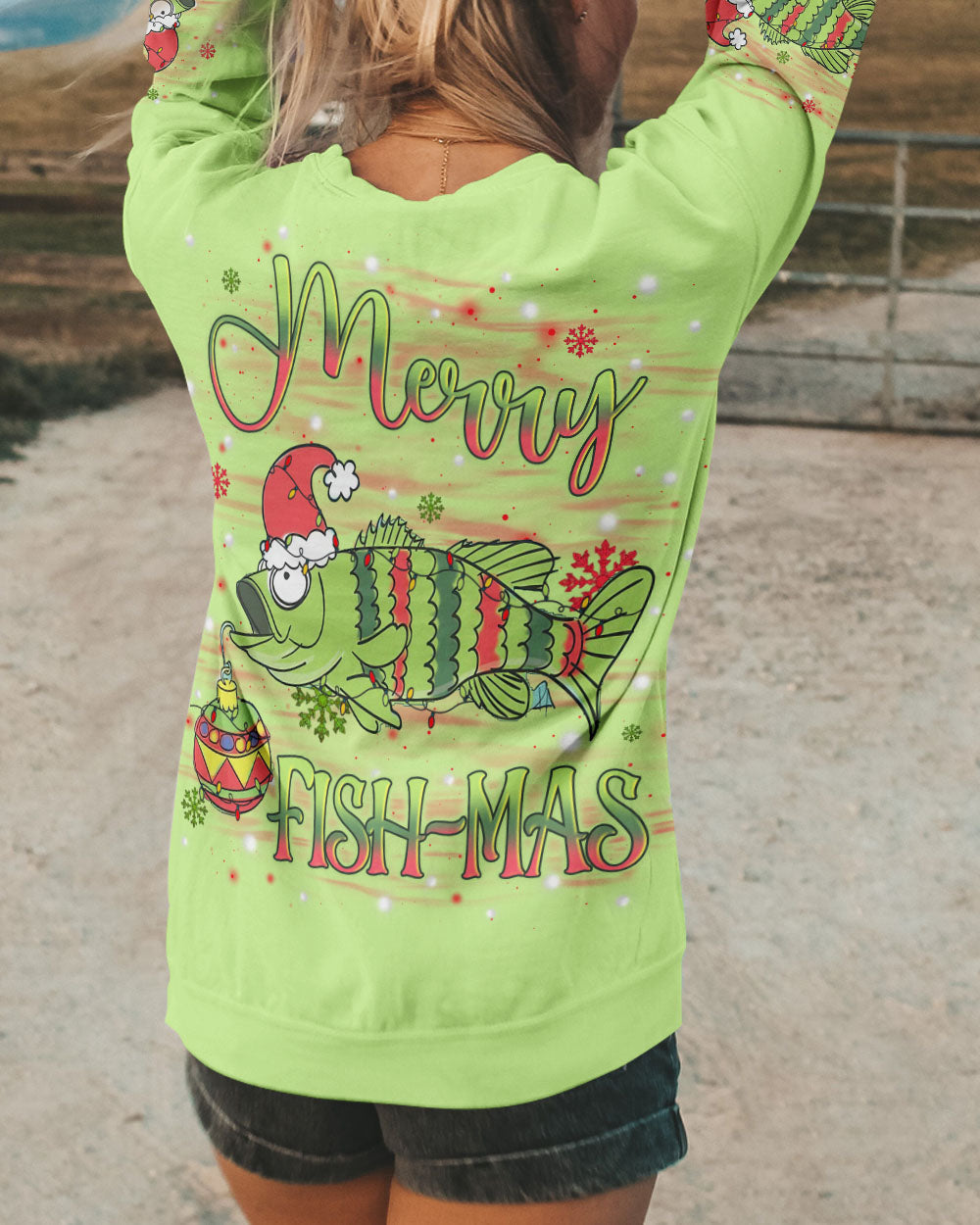 BLISSCORNERS MERRY FISH-MAS CHRISTMAS ALL OVER PRINT
