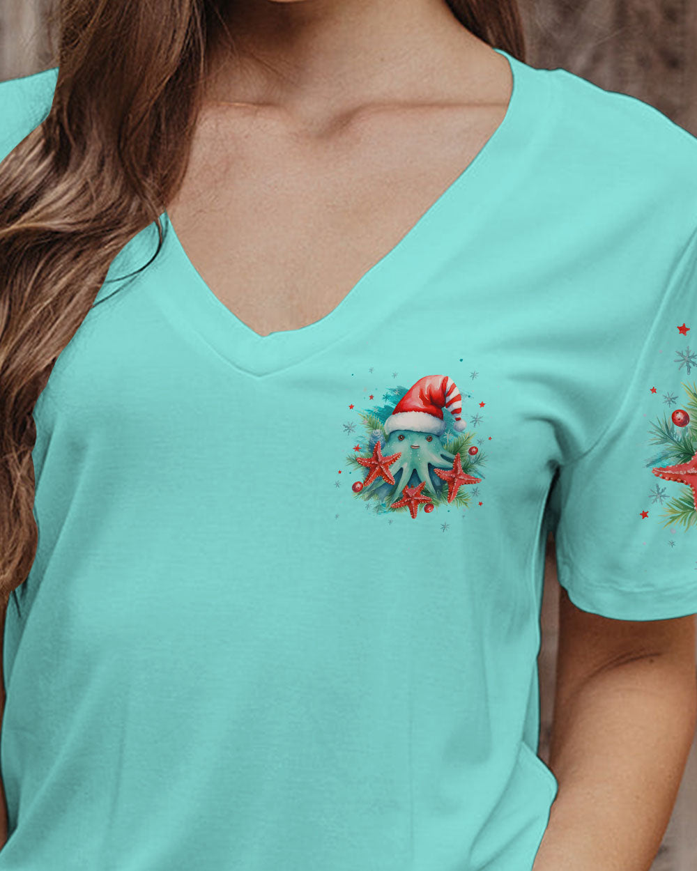 BLISSCORNERS SMELL THE SEA FEEL THE BREEZE CHRISTMAS STARFISH ALL OVER PRINT