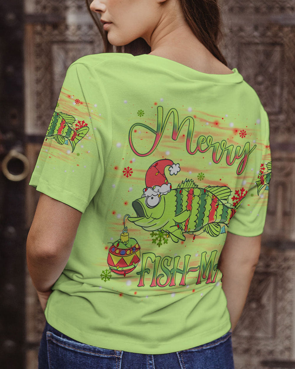BLISSCORNERS MERRY FISH-MAS CHRISTMAS ALL OVER PRINT