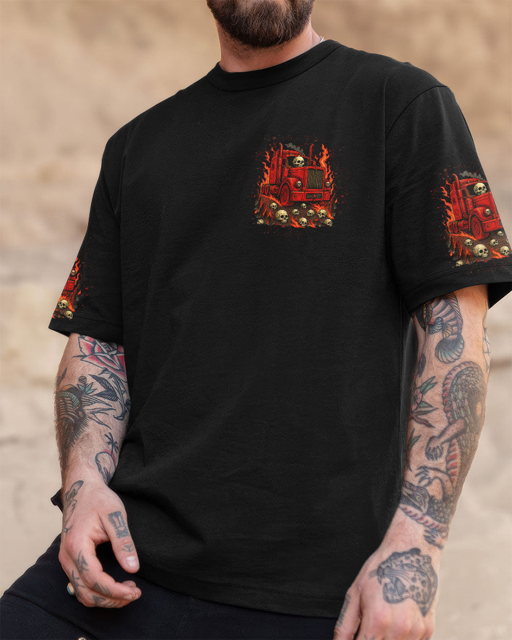 BLISSCORNERS I AM A TRUCKER SKULL ALL OVER PRINT