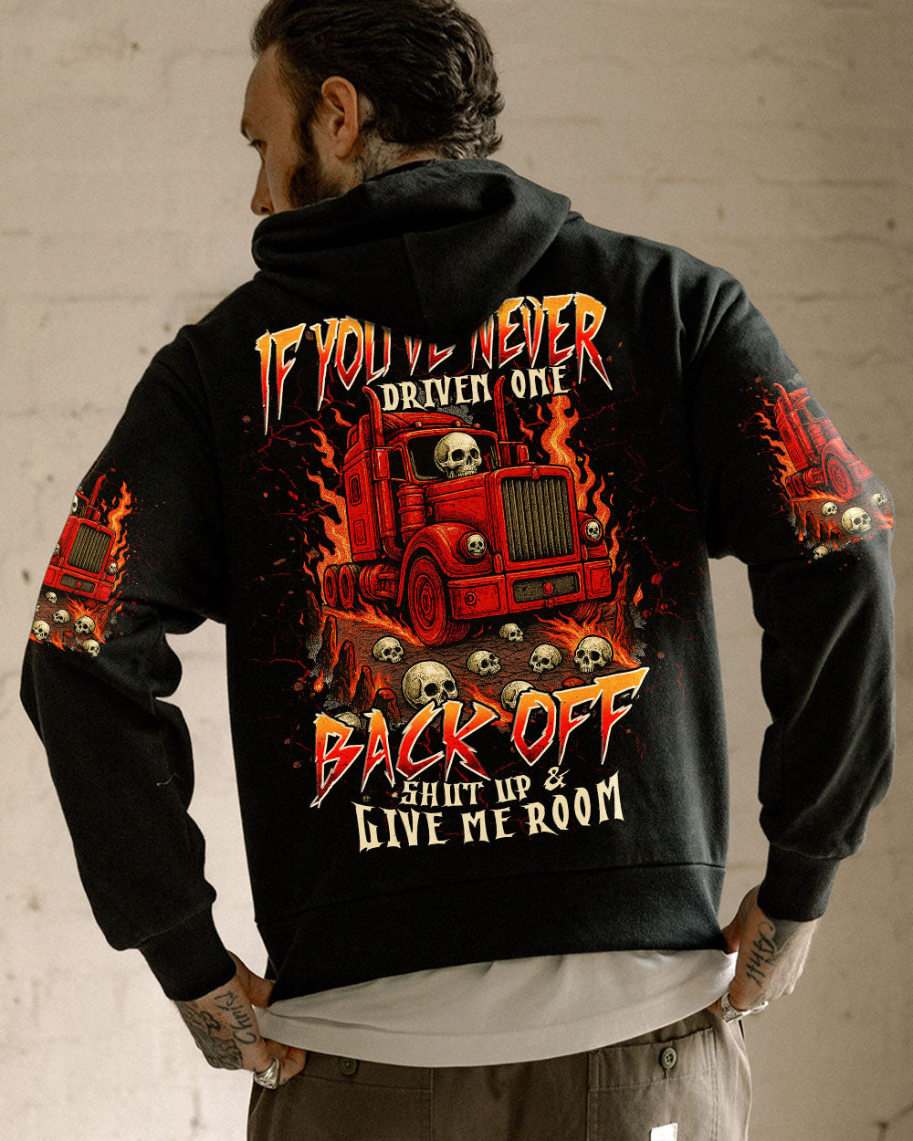 BLISSCORNERS I AM A TRUCKER SKULL ALL OVER PRINT