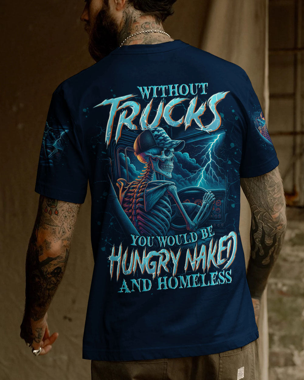 BLISSCORNERS I MAY BE OLD LINEMAN SKULL ALL OVER PRINT