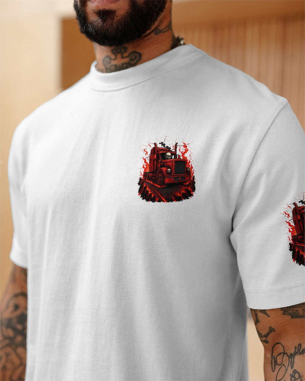 BLISSCORNERS BORN TO BURN TRUCKER SKULL ALL OVER PRINT