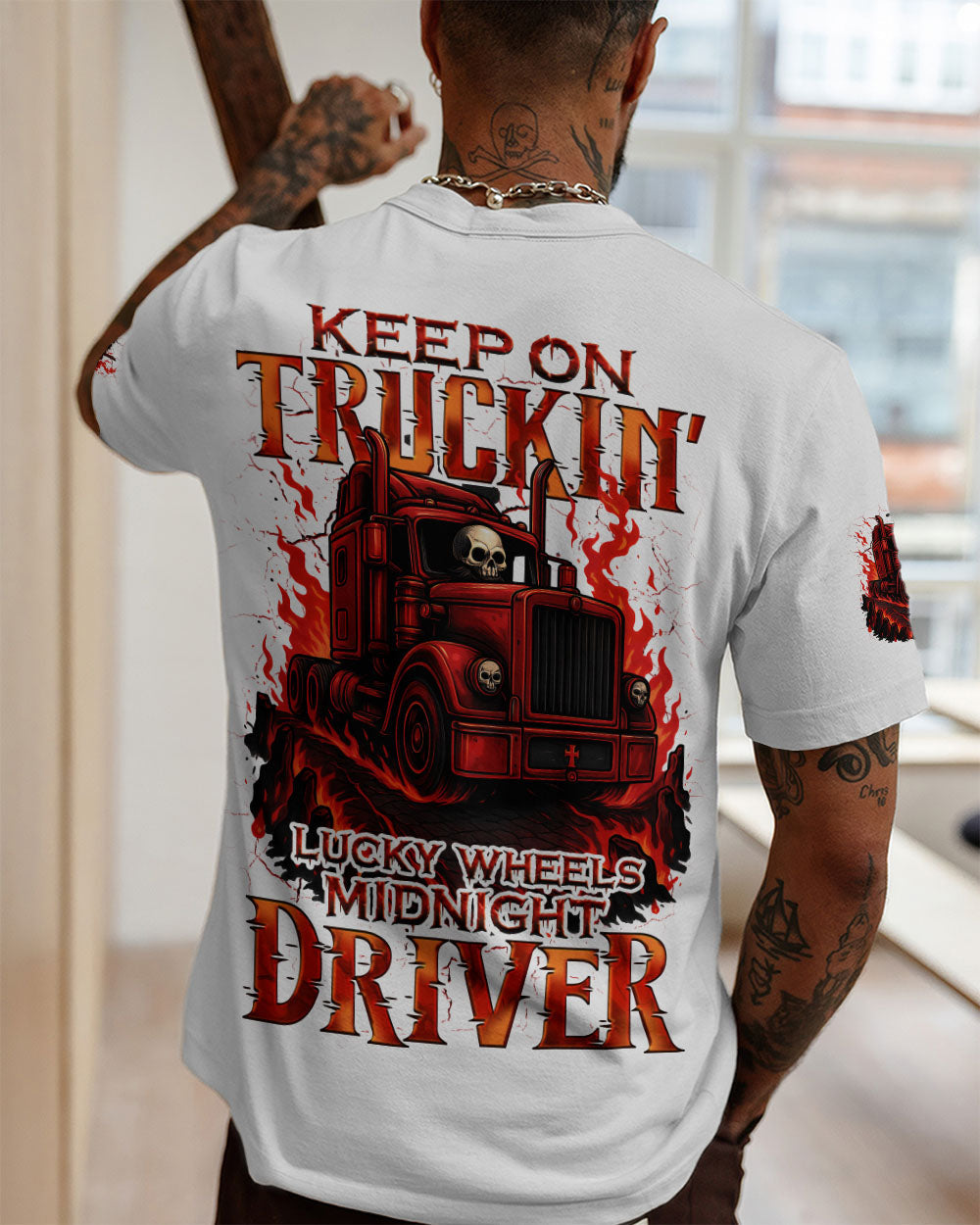 BLISSCORNERS BORN TO BURN TRUCKER SKULL ALL OVER PRINT