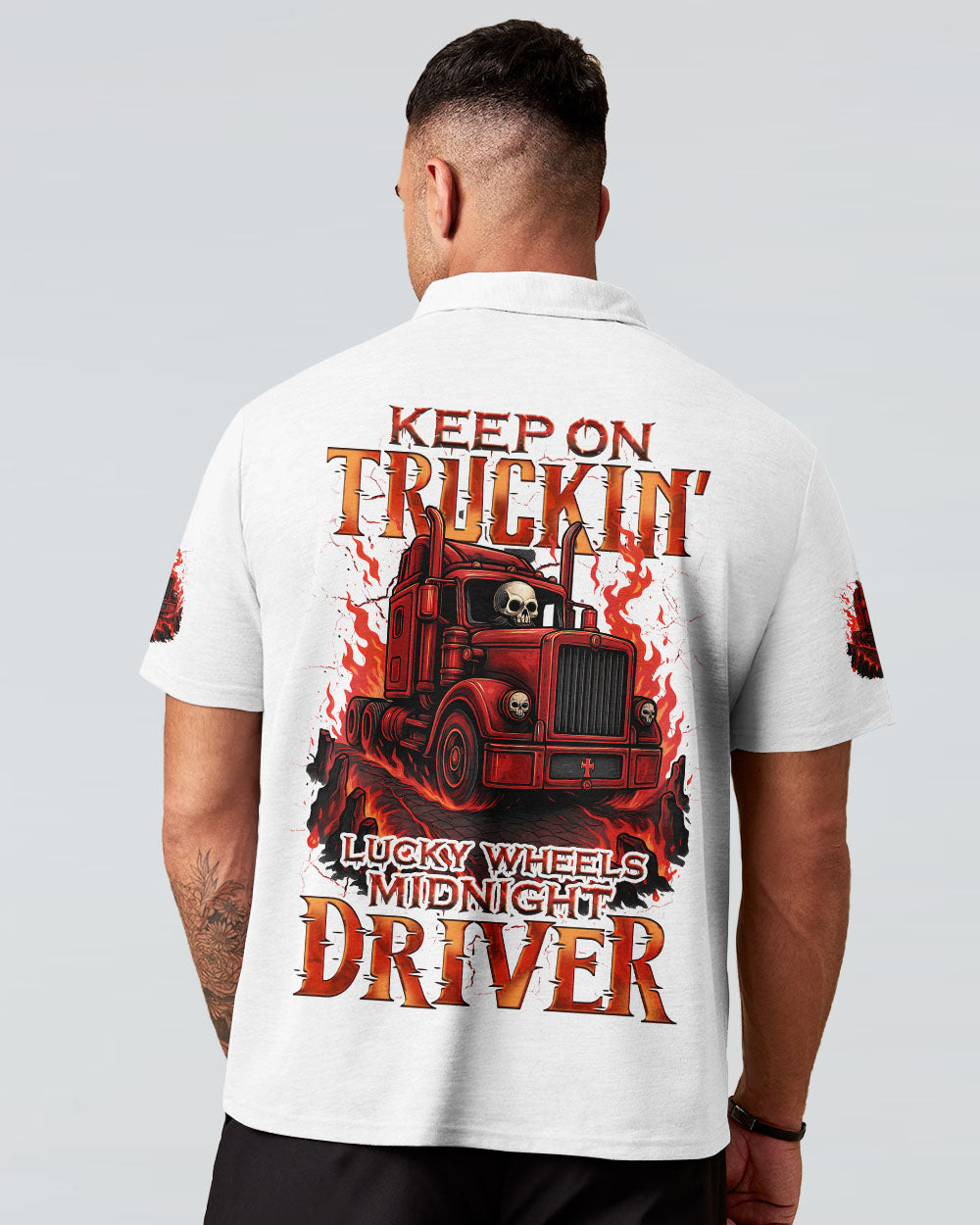 BLISSCORNERS BORN TO BURN TRUCKER SKULL ALL OVER PRINT