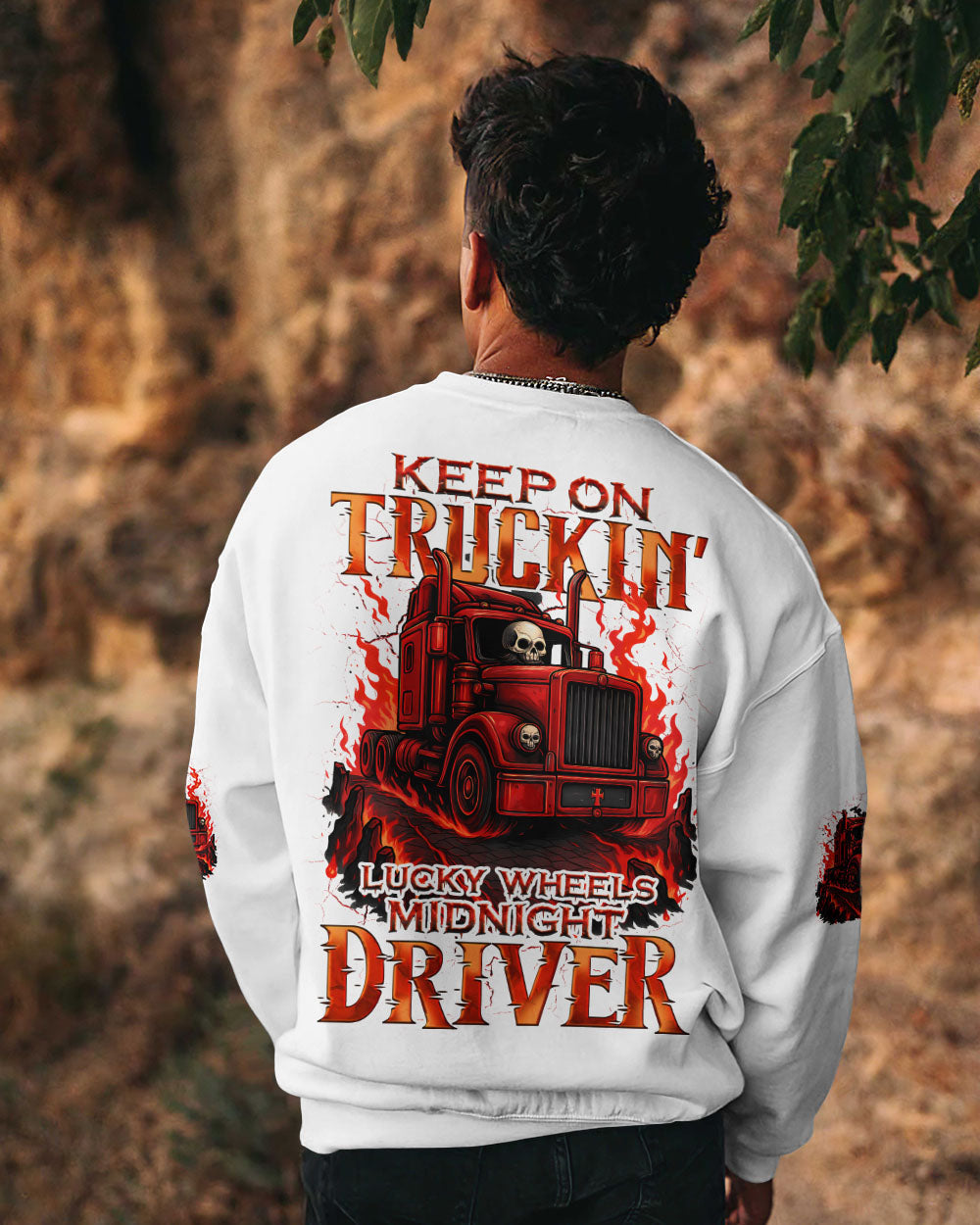 BLISSCORNERS BORN TO BURN TRUCKER SKULL ALL OVER PRINT