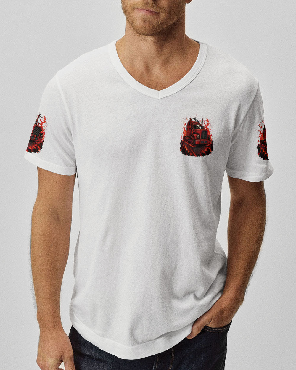 BLISSCORNERS BORN TO BURN TRUCKER SKULL ALL OVER PRINT