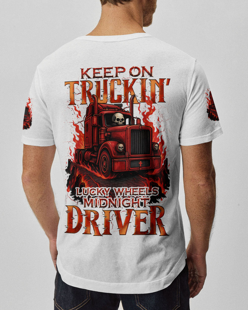 BLISSCORNERS BORN TO BURN TRUCKER SKULL ALL OVER PRINT