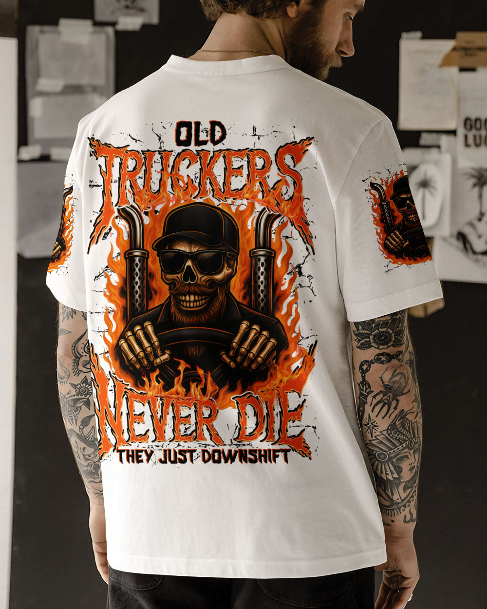 BLISSCORNERS I CLIMB HIGHER IN BOOTS LINEMAN SKULL ALL OVER PRINT