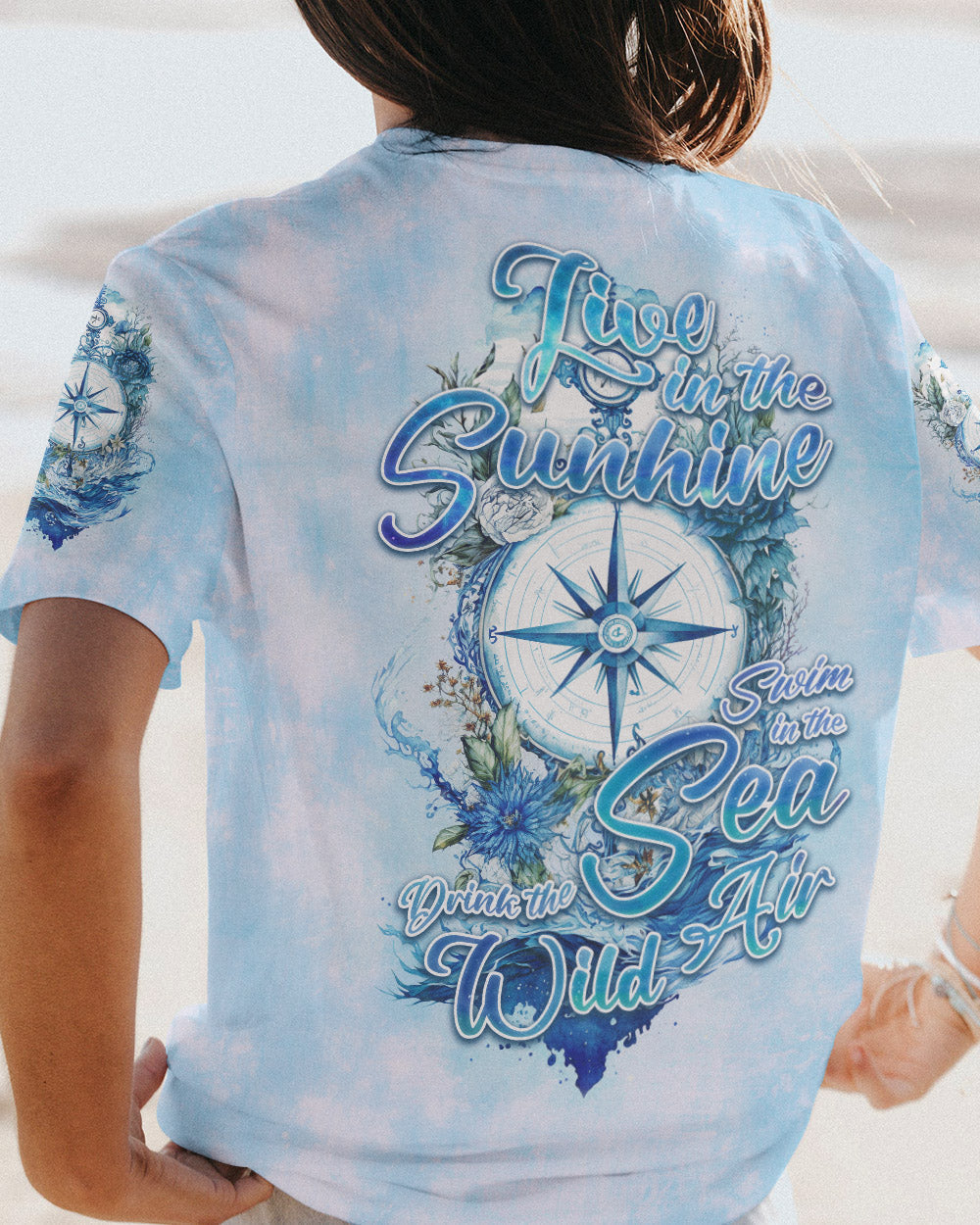 BLISSCORNERS SWIM IN THE SEA BLUE TIE DYE ALL OVER PRINT